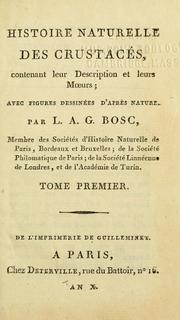 Cover of: Histoire naturelle des crustac©s by L. A. G. Bosc