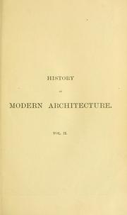 Cover of: History of the modern styles of architecture