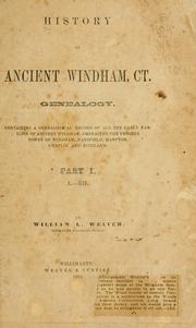 Cover of: History of ancient Windham, Ct. Genealogy