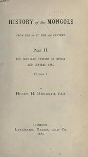 Cover of: History of the Mongols: from the 9th to the 19th century ...