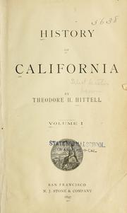 Cover of: History of California: Volume I