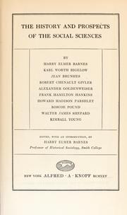Cover of: The history and prospects of the social sciences by Harry Elmer Barnes