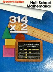 Cover of: Holt school mathematics [grade 3]: teacher's edition