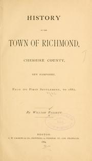 Cover of: History of the town of Richmond, Cheshire County, New Hampshire: from its first settlement, to 1882.