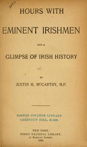 Cover of: Hours with eminent Irishmen and a glimpse of Irish history