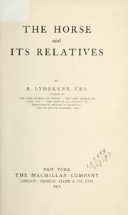 Cover of: The horse and its relatives.