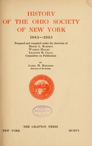 Cover of: History of the Ohio Society of New York, 1885-1905 by Kennedy, James Harrison