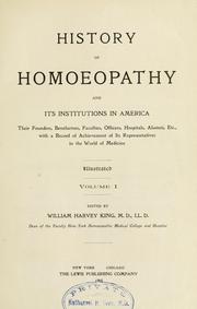 History of homeopathy and its institutions in America by William Harvey King