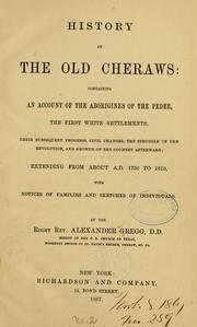 History of the old Cheraws by Alexander Gregg