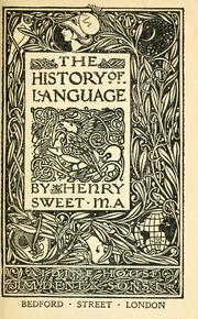 Cover of: The history of language by Henry Sweet