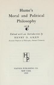 Cover of: Hume's moral and political philosophy. by David Hume