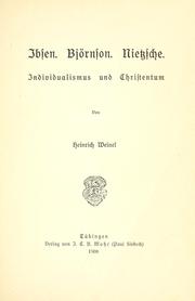 Cover of: Ibsen. by Heinrich Weinel