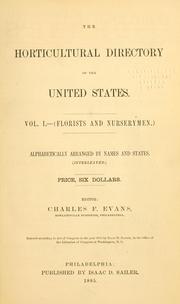 Cover of: The horticultural directory of the United States. by Charles F. Evans