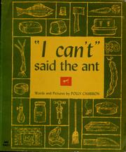 Cover of: "I can't" said the ant