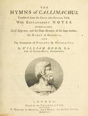 Cover of: The hymns of Callimachus