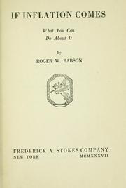Cover of: If inflation comes by Babson, Roger Ward