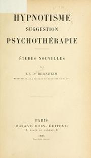 Cover of: Hypnotisme, suggestion, psychothérapie: études nouvelles.