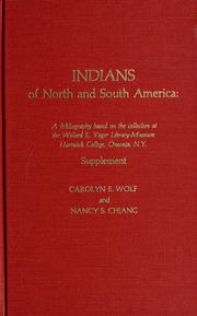 Cover of: Indians of North and South America by Carolyn E. Wolf