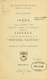 Cover of: An index to the generic and trivial names of animals, described by Linnaeus, in the 10th and 12th editions of his "Systema naturae."