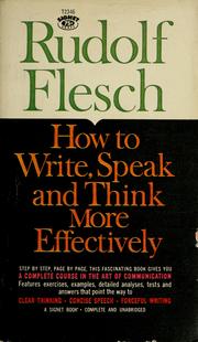 Cover of: How to write, speak, and think more effectively