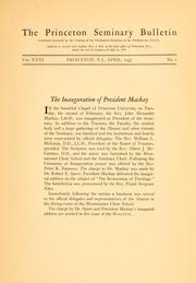 The inauguration of President John A. Mackay by Princeton Theological Seminary