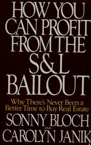 Cover of: How you can profit from the S & L bailout by H. I. Sonny Bloch