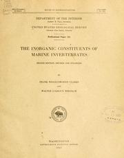 Cover of: The inorganic constituents of marine invertebrates