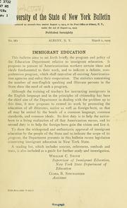 Cover of: Immigrant education by New York (State) University
