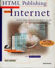 Cover of: HTML publishing on the Internet for Macintosh by Brent D. Heslop