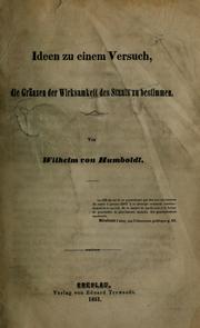 Cover of: Ideen zu einem Versuch by Wilhelm von Humboldt