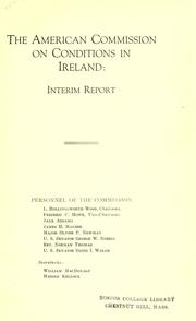 Cover of: Interim Report... | American Commission on Conditions in Ireland.