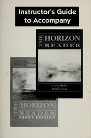 Cover of: Instructor's guide to accompany The Horizon reader and the Horizon reader short edition by 