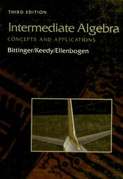 Cover of: Intermediate algebra by Judith A. Beecher