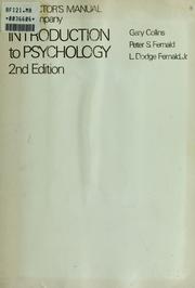 Cover of: Instructor's manual to accompany Introduction to psychology: 2nd edition [by Norman L. Munn, L. Dodge Fernald, Jr. and Peter S. Fernald]