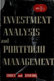Cover of: Investment analysis and portfolio management by Jerome Bernard Cohen