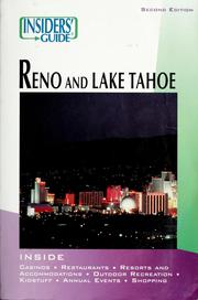 Cover of: The insiders' guide to Reno & Lake Tahoe