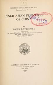 Cover of: Inner Asian frontiers of China by Lattimore, Owen