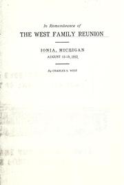 Cover of: In remembrance of the West family reunion by Charles Samuel West