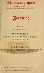 Cover of: Jeremiah by edited by A.S. Peake.