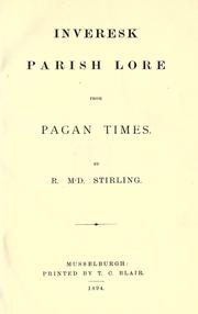 Cover of: Inveresk parish lore from pagan times. by R. M'D Stirling