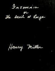 Cover of: Insomnia by Henry Miller