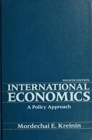 Cover of: International economics by Mordechai Elihau Kreinin