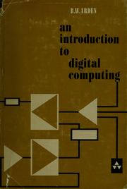 Cover of: An introduction to digital computing