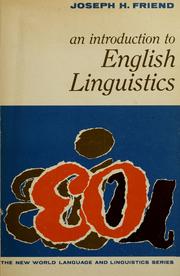 Cover of: An introduction to English linguistics