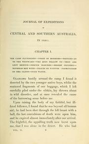 Cover of: Journals of expeditions of discovery into central Australia, and overland from Adelaide to King George's Sound, in the years 1840-1: sent by the colonists of South Australia, with the sanction and support of the government: including an account of the manners and customs of the aborigines and the state of their relations with Europeans.