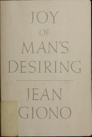 Cover of: Joy of man's desiring