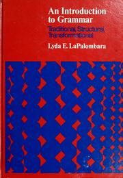Cover of: An introduction to grammar by Lyda E. LaPalombara