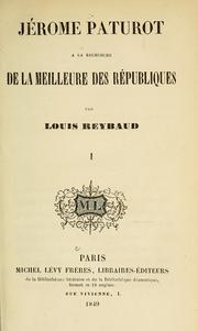 Cover of: Jérome Paturot a la recherche de la meilleure des républiques
