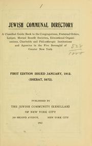 Cover of: Jewish communal directory by Jewish community of New York city
