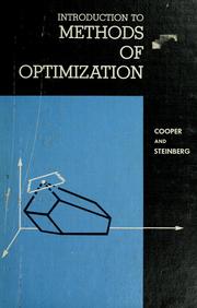 Cover of: Introduction to methods of optimization by Leon Cooper